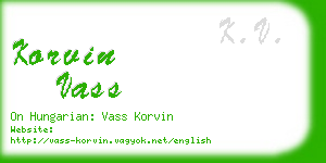korvin vass business card